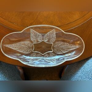 Vintage Anchor Hocking Renaissance Clear 10” Oblong Relish Dish